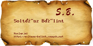 Soltész Bálint névjegykártya